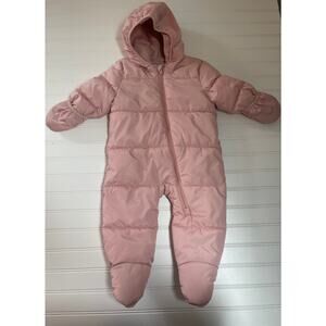 Old Navy Pink Water Resistant Puffer Snow Suit - Size Baby Girl's 6-12 Months
